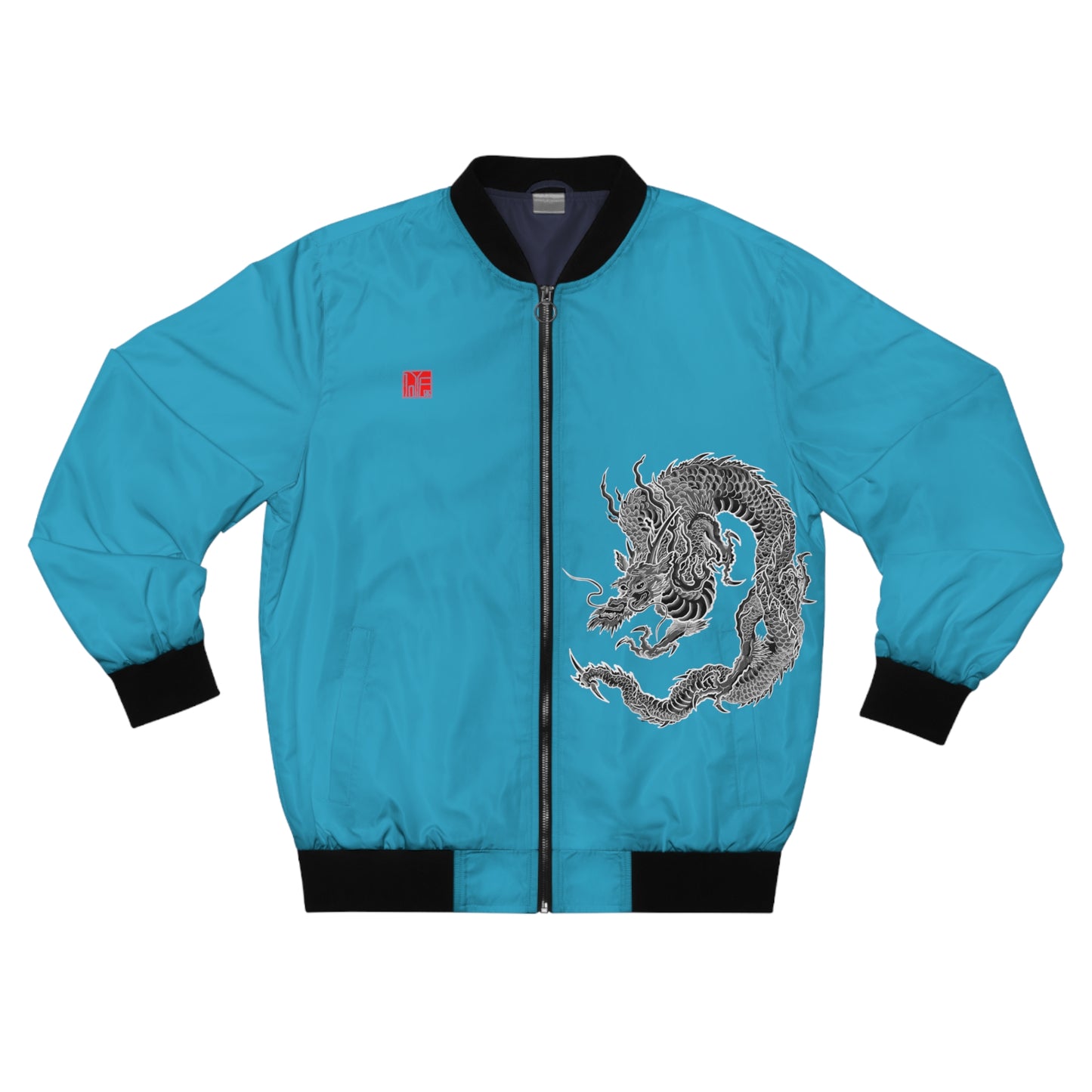 JAPANESE Guardian Dragon Bomber Jacket - Turquoise