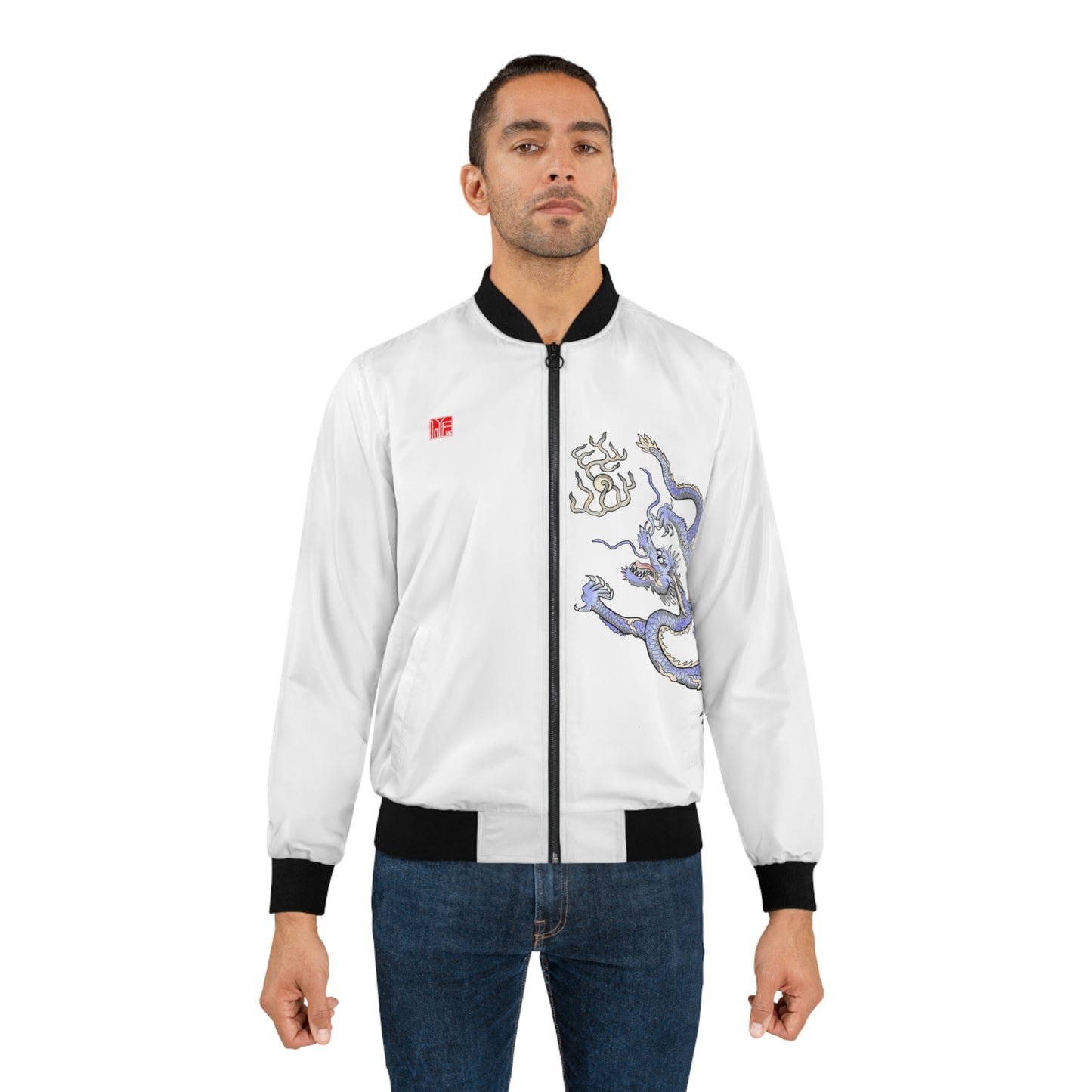 Chinese Imperial Dragon Bomber Jacket - White/Colour