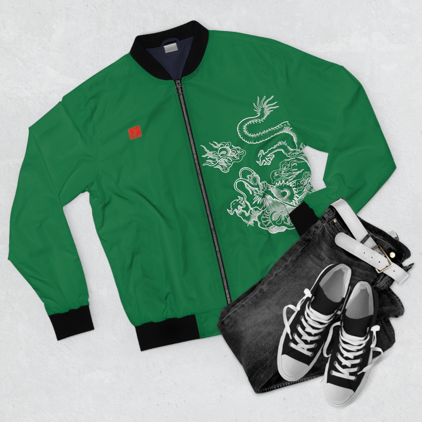 KOREAN Royal Dragon Bomber Jacket - Green
