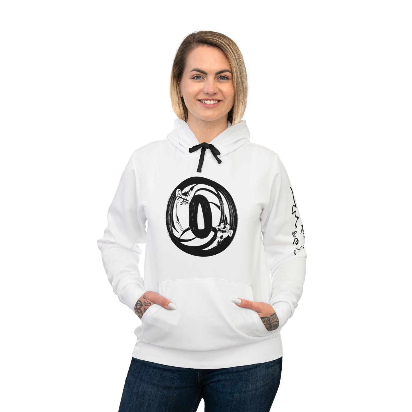 Japanese Hoodie - Tsuba Symbol and Japanese Calligraphy Hoodie