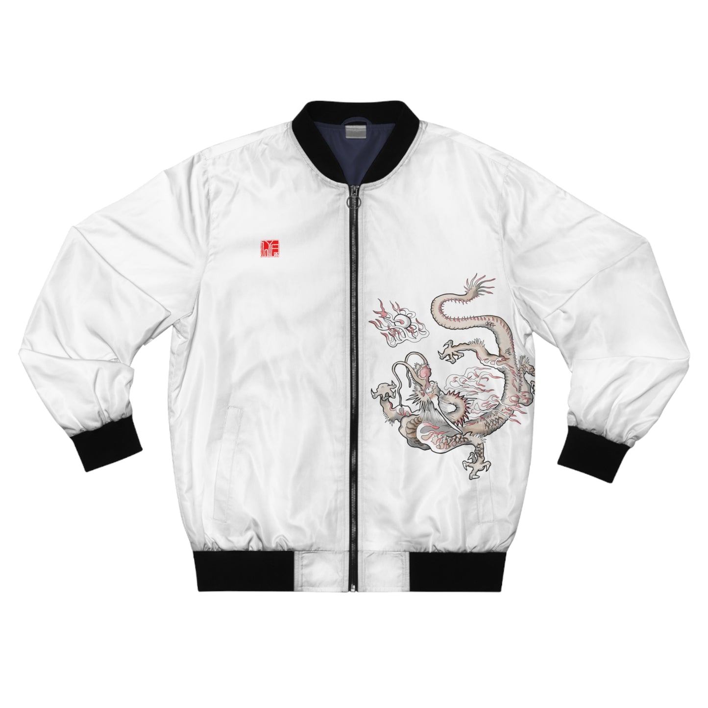 KOREAN Royal Dragon Bomber Jacket - White/Colour