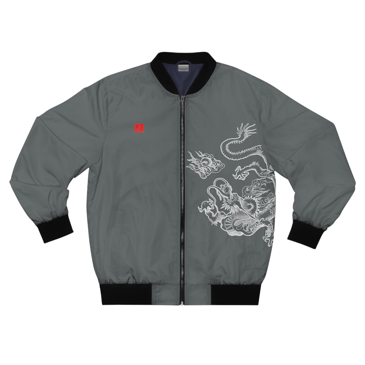 KOREAN Royal Dragon Bomber Jacket - Grey
