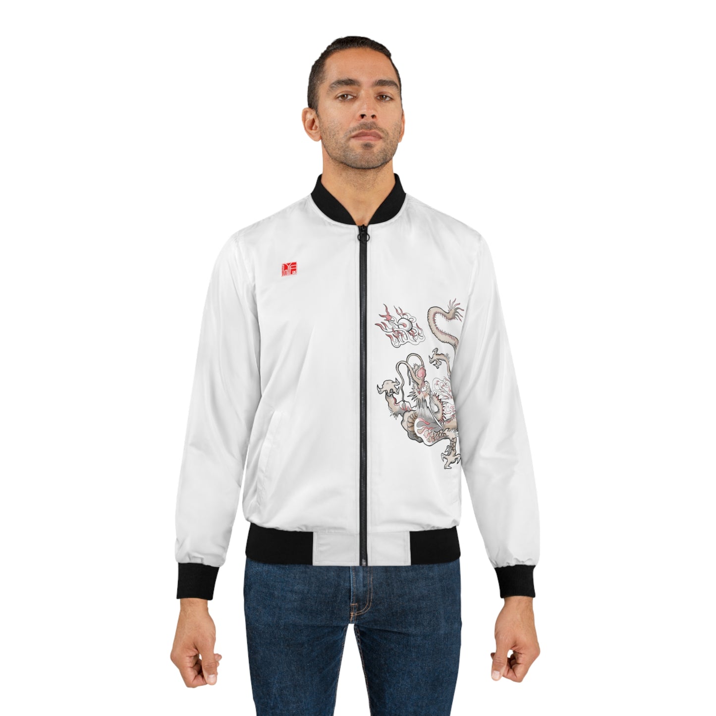 KOREAN Royal Dragon Bomber Jacket - White/Colour