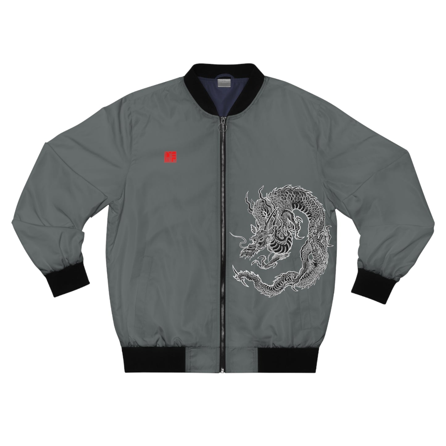 JAPANESE Guardian Dragon Bomber Jacket - Grey
