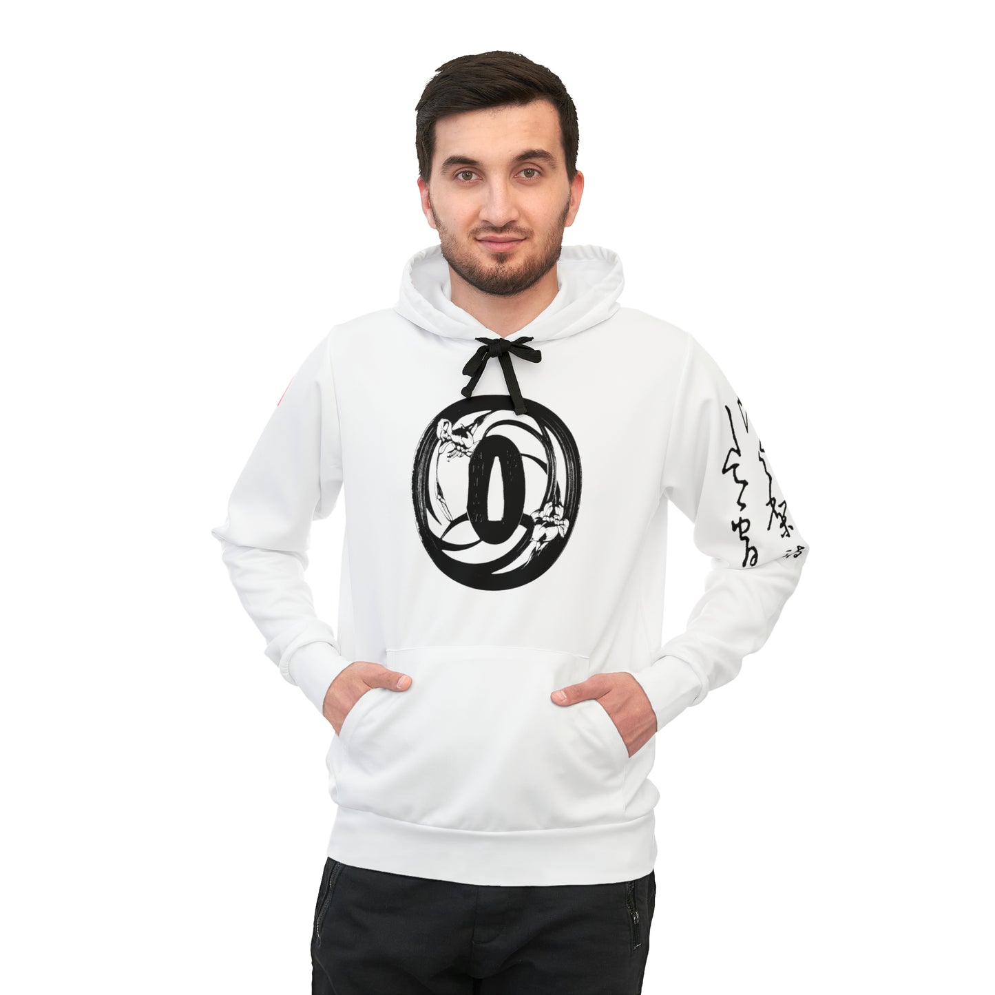 Japanese Hoodie - Tsuba Symbol and Japanese Calligraphy Hoodie