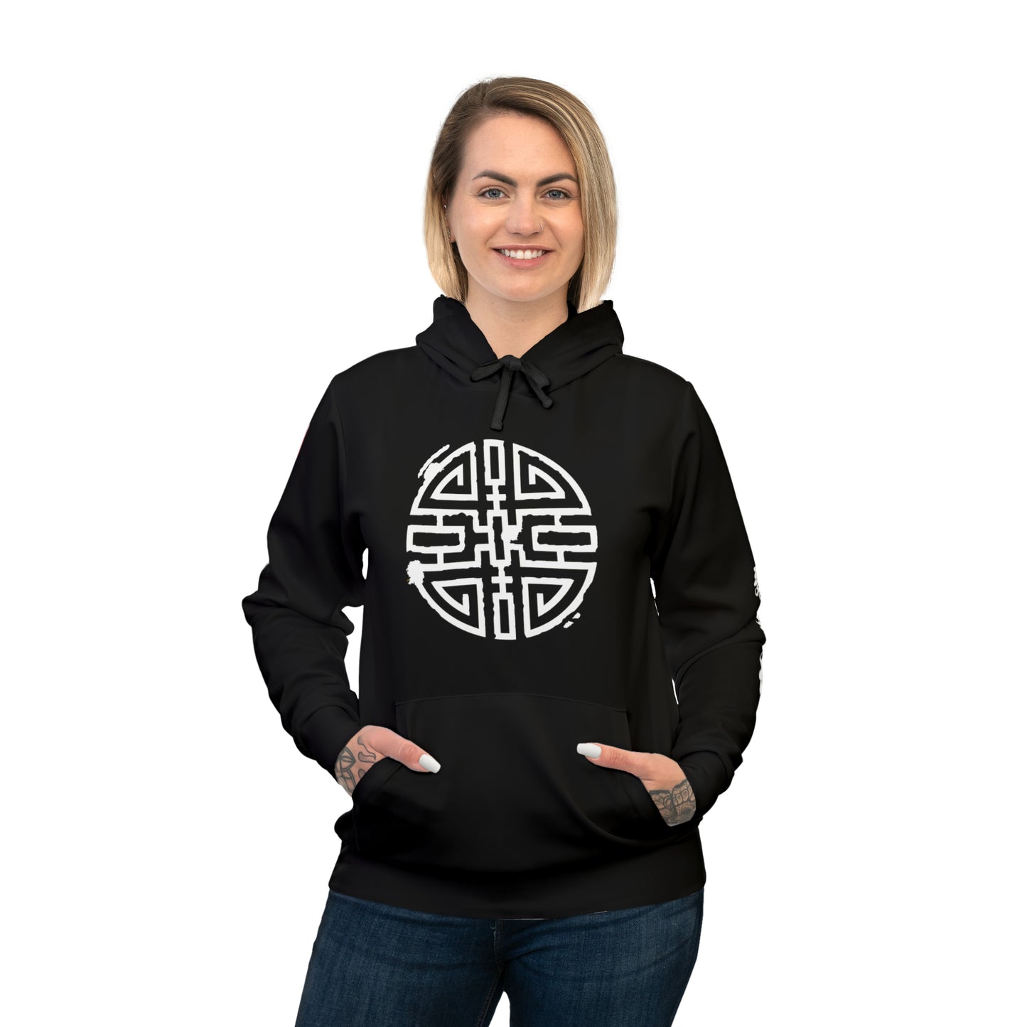 Traditional Chinese Symbol and Calligraphy Hoodie - BLACK