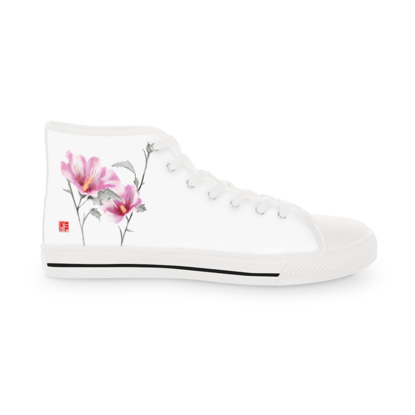 Korean 무궁화 Korean Rose - Men's High Top Sneakers