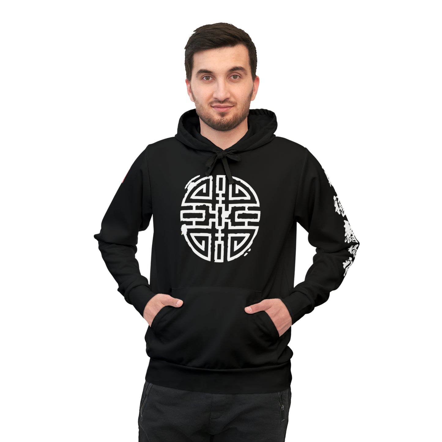 Traditional Chinese Symbol and Calligraphy Hoodie - BLACK