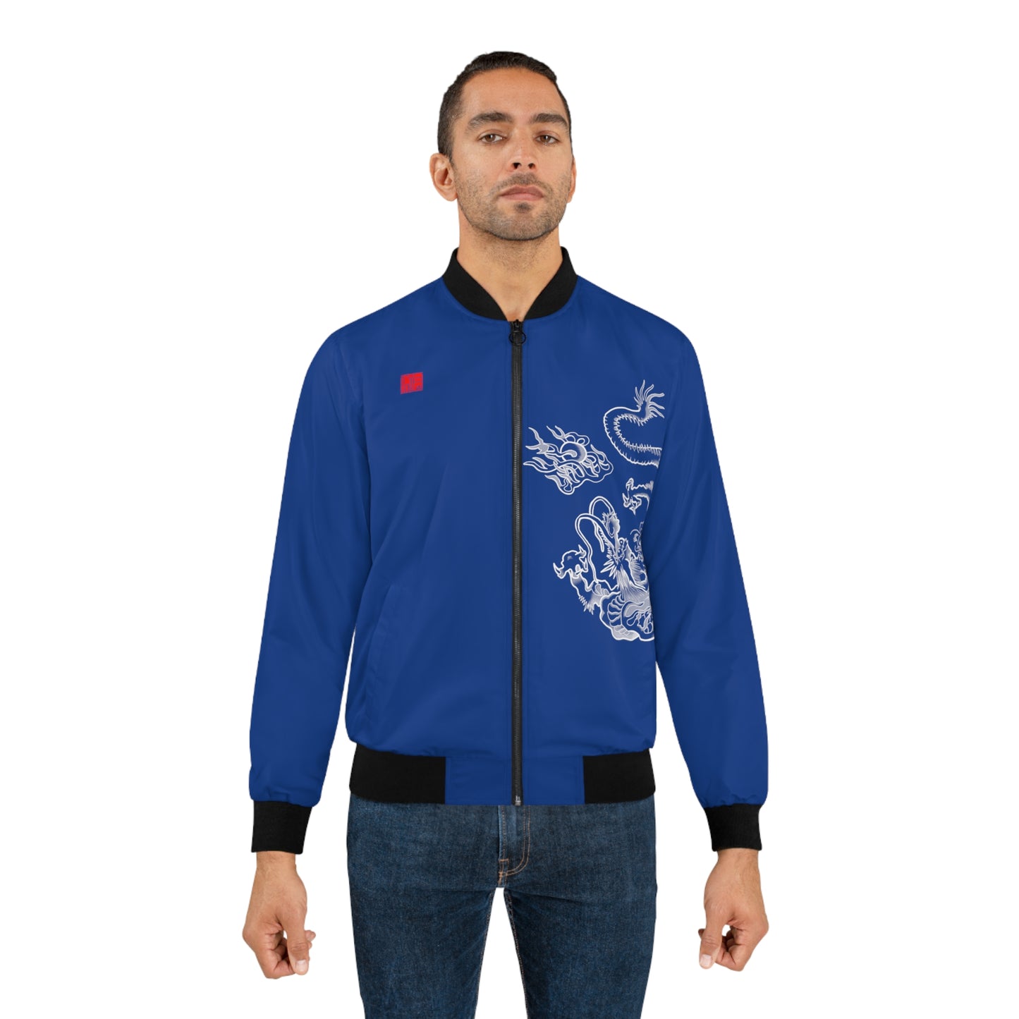 KOREAN Royal Dragon Bomber Jacket - Blue