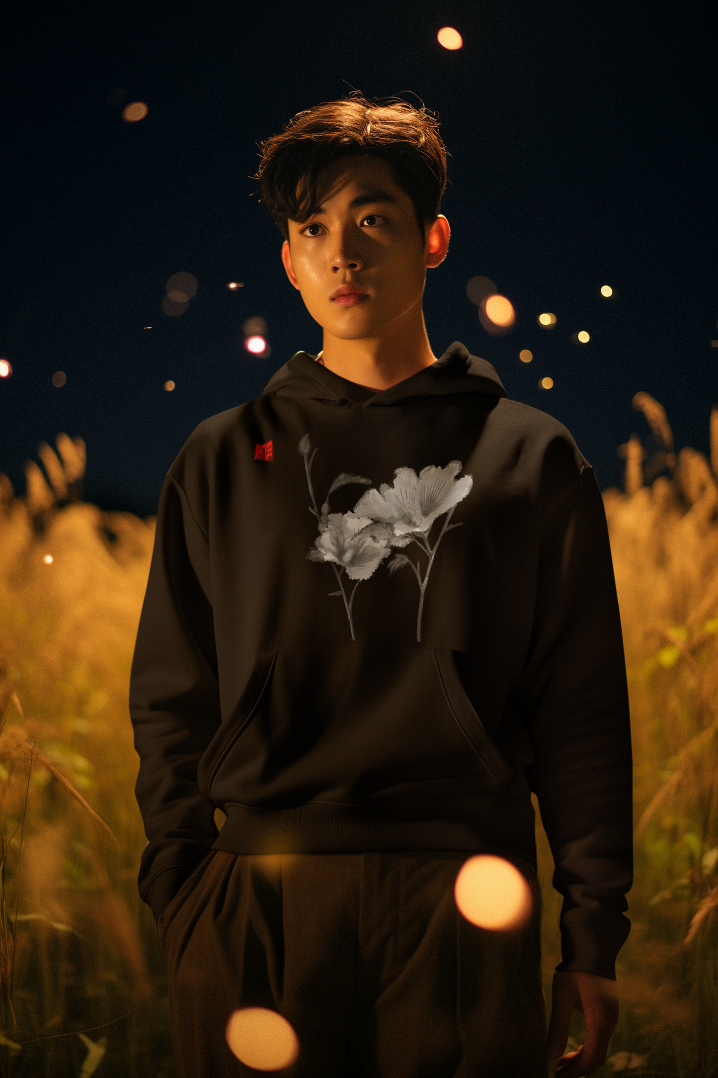 Korean 무궁화 Korean Rose - Unisex Hoodie - BLACK