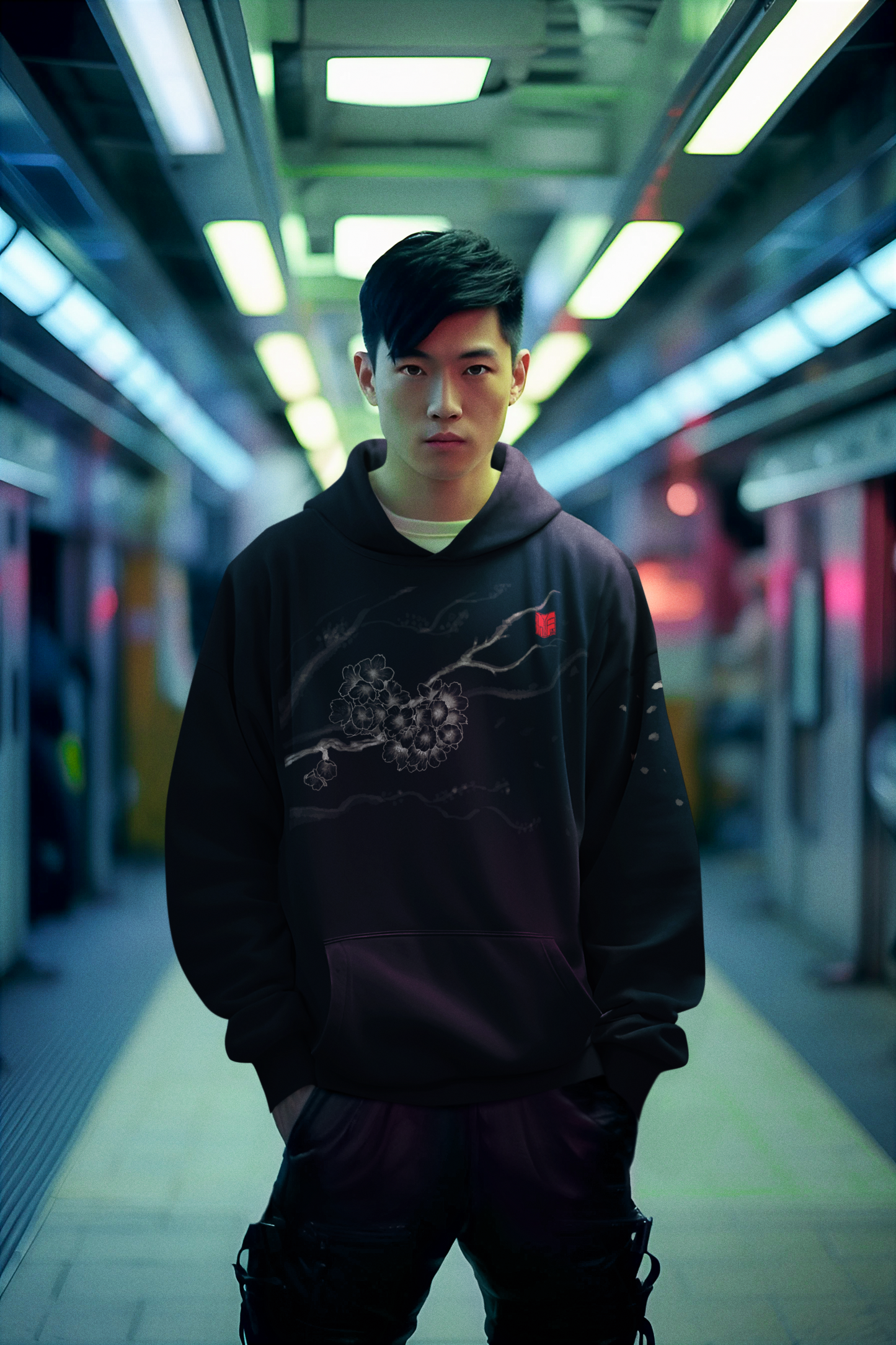 Japanese さくら Cherry Blossom - Unisex Hoodie - BLACK