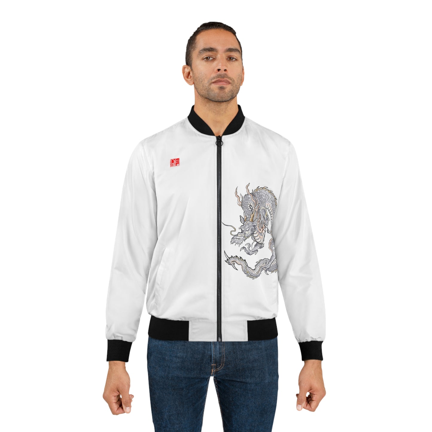 JAPANESE Guardian Dragon Bomber Jacket - White/Colour