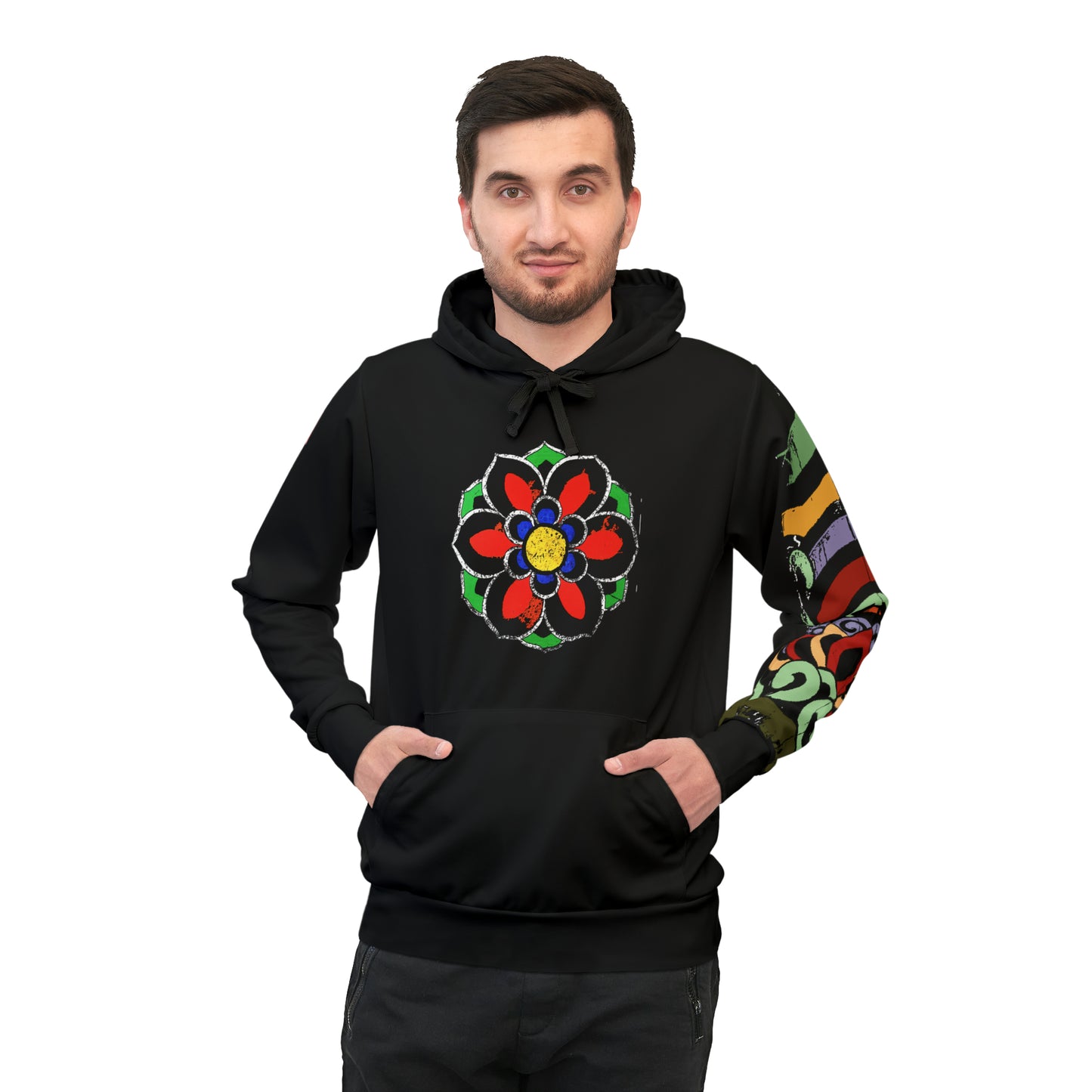 Traditonal Korean Hoodie - Dancheong Symbol & Pattern with Caligraphy - COLOUR
