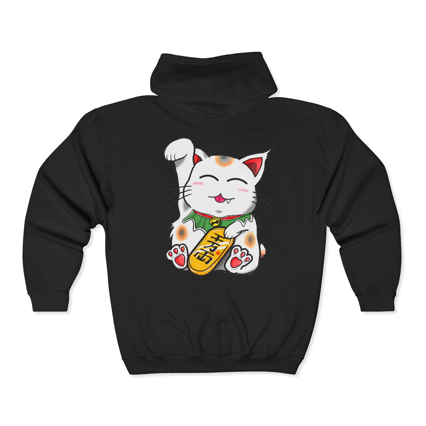 Cute Cat Maneki-Neko Full Zip Hoody