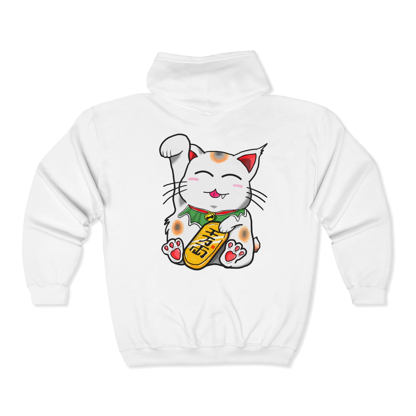 Cute Cat Maneki-Neko Full Zip Hoody