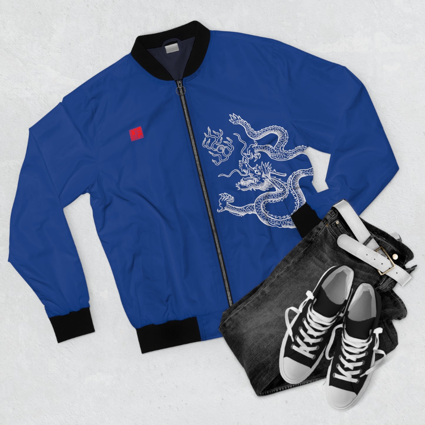 CHINESE Imperial Dragon Bomber Jacket - Blue