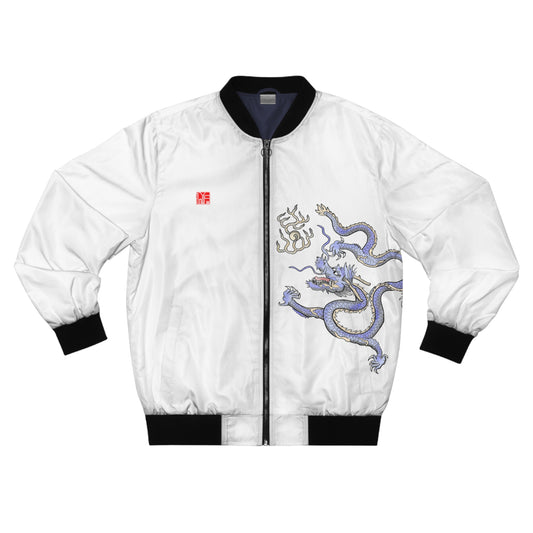 Chinese Imperial Dragon Bomber Jacket - White/Colour