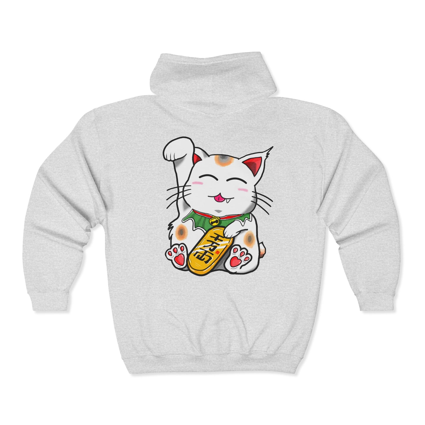 Cute Cat Maneki-Neko Full Zip Hoody
