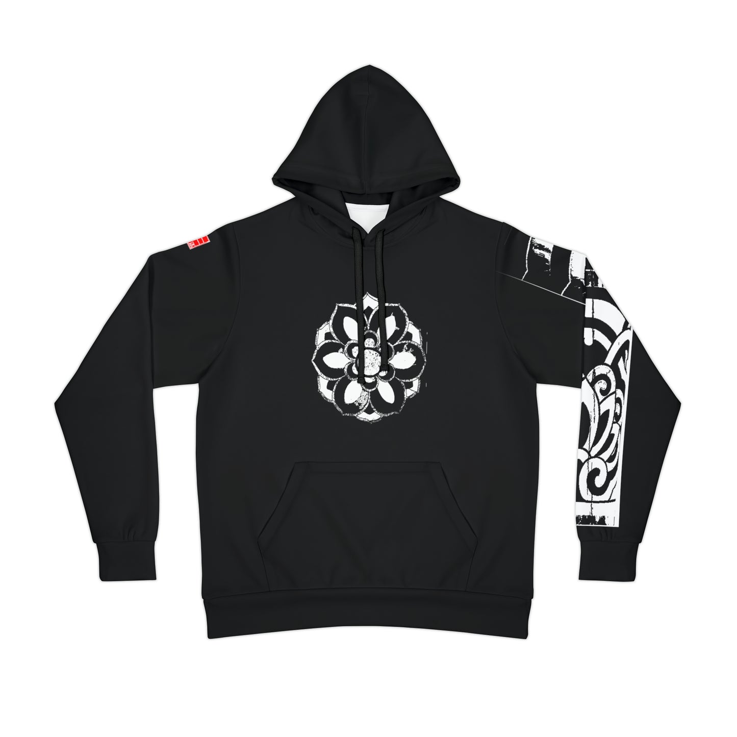 Traditonal Korean Hoodie - Dancheong Symbol & Pattern with Caligraphy- BLACK