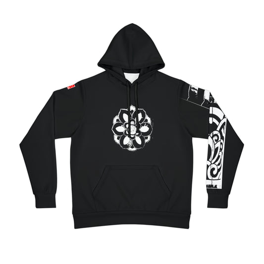 Traditonal Korean Hoodie - Dancheong Symbol & Pattern with Caligraphy- BLACK