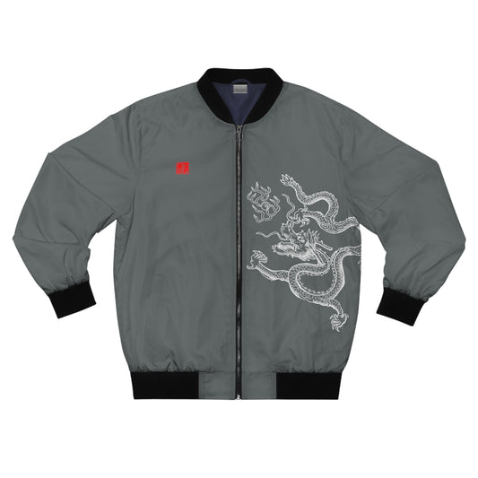 CHINESE Imperial Dragon Bomber Jacket - Grey
