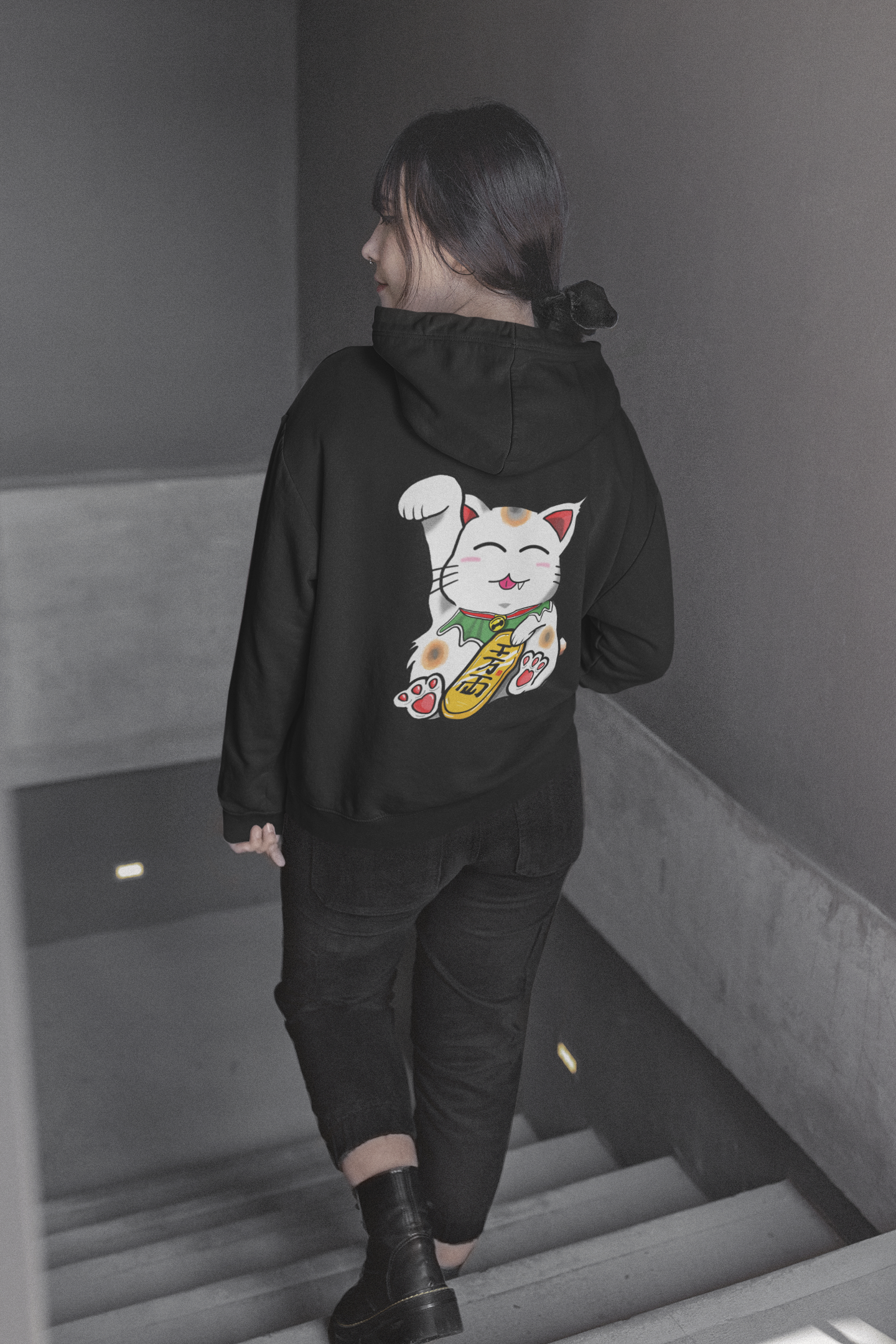 Cute Cat Maneki-Neko Full Zip Hoody